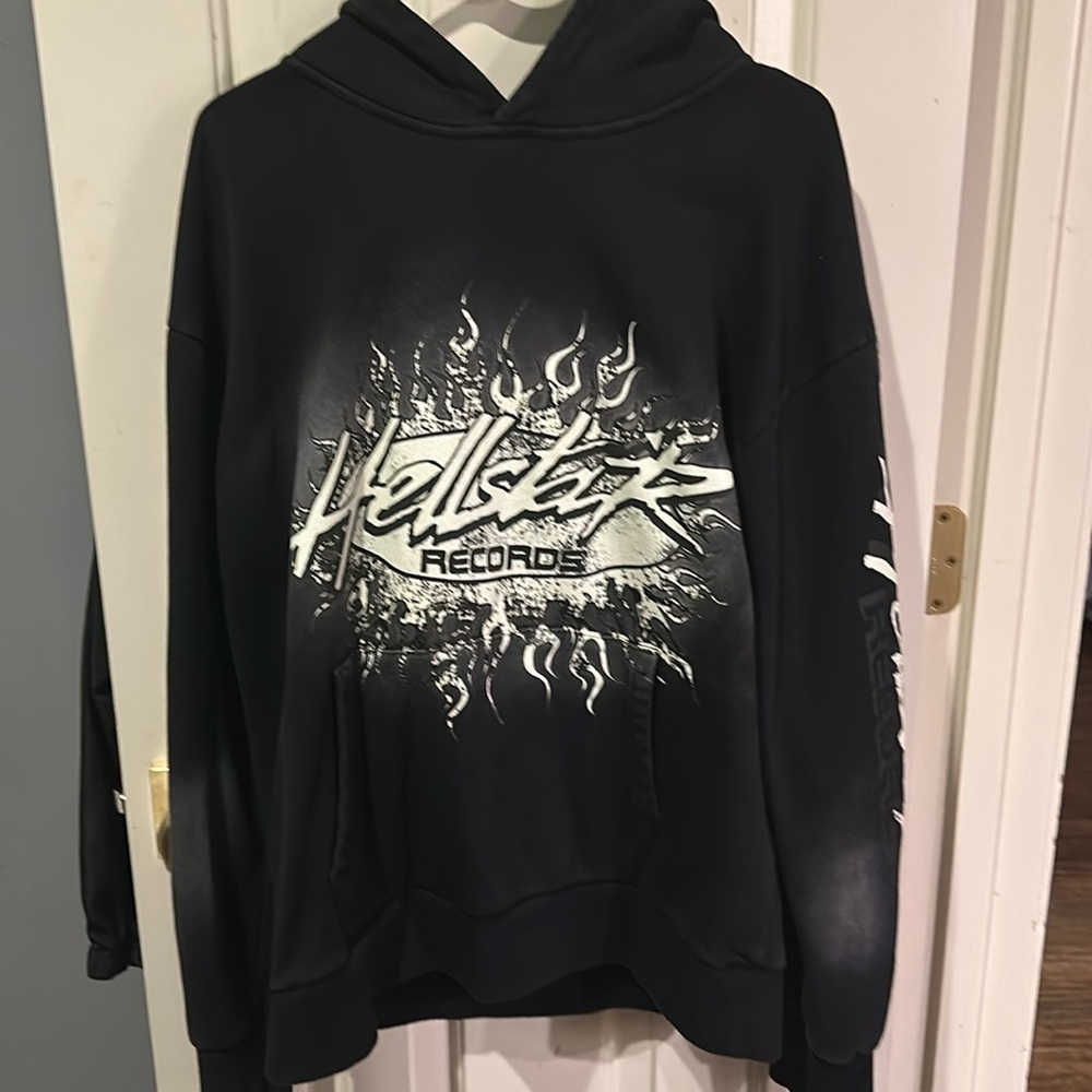 Hellstar Studios Records Vintage Tracksuit Hoodie Black